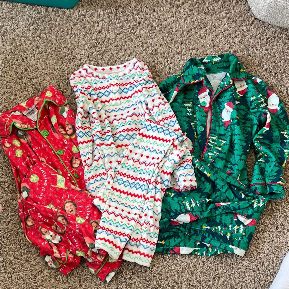 Festive Kids Pajama Set - Red, White, and Green